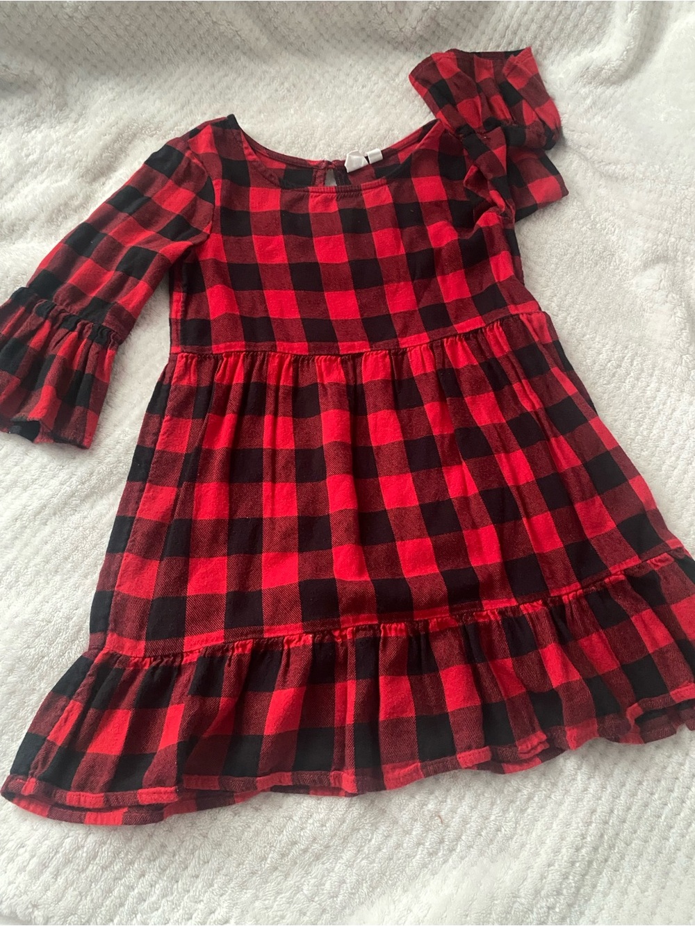 Gap kids Black & Red Plaid Dress Size S